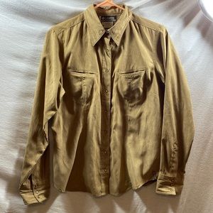 Columbia western style snap front microsuede shirt